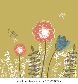 Floral abstract background. Vector illustration