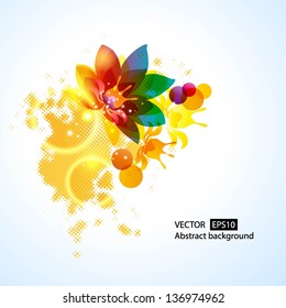 Floral abstract background. Vector illustration for your  presentations. EPS10.