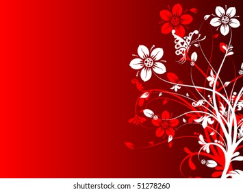 Fondo abstracto floral, ilustración vectorial