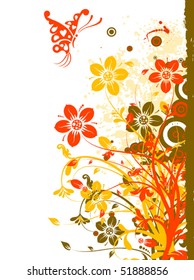 Floral abstract background, vector illustration