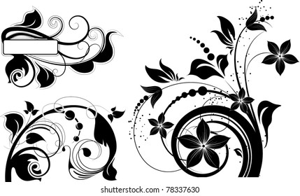Floral abstract backgrounds' set
