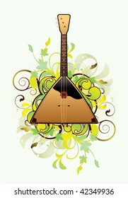 Floral abstract with balalaika on a light background