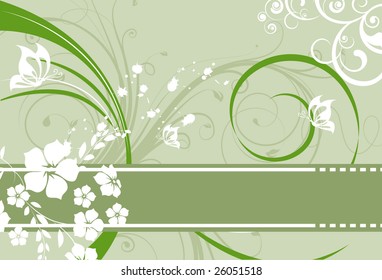 Floral abstract banner for design.