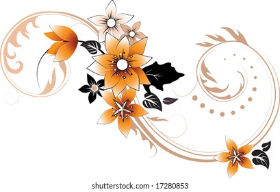 Floral abstract banner. Vector format is added.