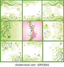 Floral abstract banners