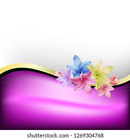 Floral abstract border to save wedding dates, birthdays, holidays