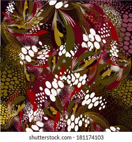 floral abstract brown background. Vector