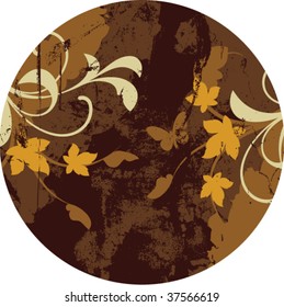 Floral abstract with butterfly