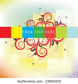 Floral abstract design element