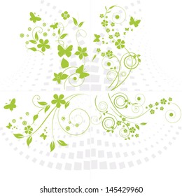 Floral abstract design element