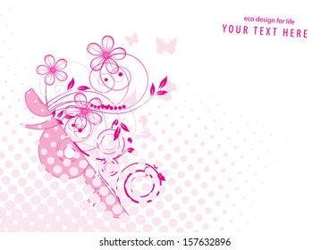 Floral abstract design element
