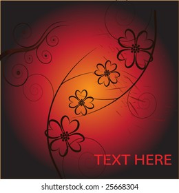 Floral abstract design element