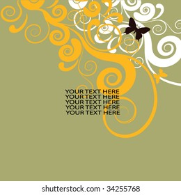Floral abstract design element
