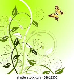 Floral abstract design element