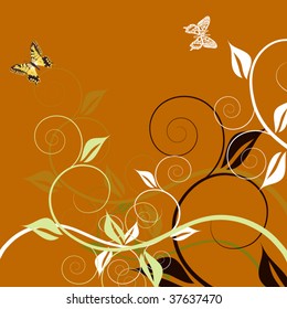  Floral abstract design element