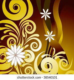 Floral abstract design element