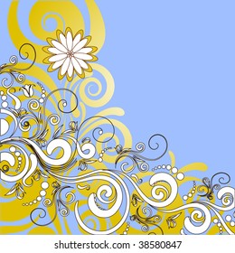 Floral abstract design element