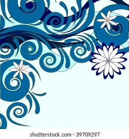 Floral abstract design element
