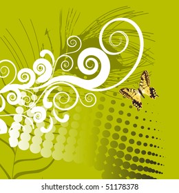 Floral abstract design element