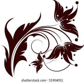 Floral abstract design element