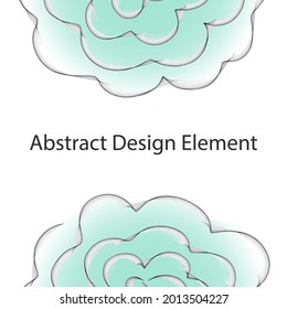 Floral Abstract design element. Vector illustration isolated on white background. Design for card, invitation, poster