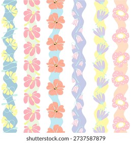 floral abstract design pattern drawing and painting colorful on freeform shape  pattern for wrap carpet fabric texture on vector illustration art seamless