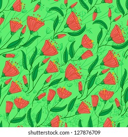 Floral abstract doodle seamless