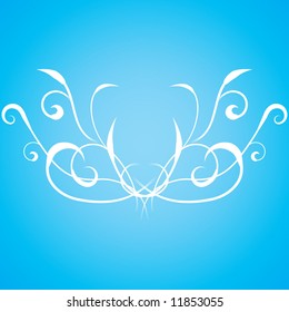 Floral abstract element on blue background