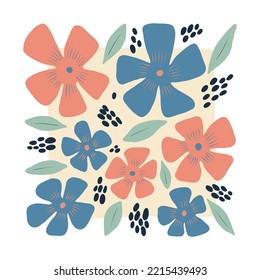 Elementos abstractos florales. Composición botánica. Moderna moda Matisse minimalista. Afiche floral, invitación. Disposiciones de vectores para el diseño de tarjetas de felicitación o invitaciones