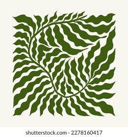 Floral abstract elements. Botanical composition. Modern trendy Matisse minimal style. Floral poster, invite. Vector arrangements for greeting card or invitation design