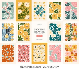 Floral abstract elements. Botanical composition. Modern trendy Matisse minimal style. Floral poster, invite. Vector arrangements for greeting card or invitation design - Shutterstock ID 2278160479