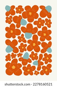 Floral abstract elements. Botanical composition. Modern trendy Matisse minimal style. Floral poster, invite. Vector arrangements for greeting card or invitation design