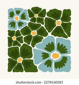 Floral abstract elements. Botanical composition. Modern trendy Matisse minimal style. Floral poster, invite. Vector arrangements for greeting card or invitation design