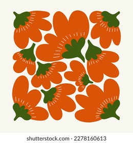 Floral abstract elements. Botanical composition. Modern trendy Matisse minimal style. Floral poster, invite. Vector arrangements for greeting card or invitation design