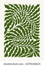 Floral abstract elements. Botanical composition. Modern trendy Matisse minimal style. Floral poster, invite. Vector arrangements for greeting card or invitation design