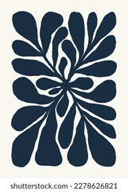 Floral abstract elements. Botanical composition. Modern trendy Matisse minimal style. Floral poster, invite. Vector arrangements for greeting card or invitation design