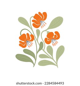 Floral abstract elements. Botanical composition. Modern trendy Matisse minimal style. Floral poster, invite. Vector arrangements for greeting card or invitation design