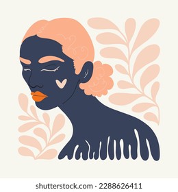 Floral abstract elements. Botanical composition. Modern trendy Matisse minimal style. Floral poster, girls, fashion invite. Vector arrangements for greeting card or invitation design