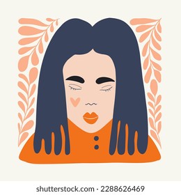 Floral abstract elements. Botanical composition. Modern trendy Matisse minimal style. Floral poster, girls, fashion invite. Vector arrangements for greeting card or invitation design