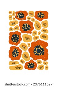 Floral abstract elements. Botanical composition. Modern trendy Matisse minimal style. Floral poster, invite. Vector arrangements for greeting card or invitation design