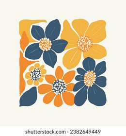 Floral abstract elements. Botanical composition. Modern trendy Matisse minimal style. Floral poster, invite. Vector arrangements for greeting card or invitation design