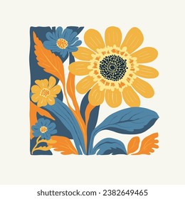 Floral abstract elements. Botanical composition. Modern trendy Matisse minimal style. Floral poster, invite. Vector arrangements for greeting card or invitation design