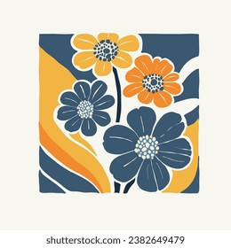 Floral abstract elements. Botanical composition. Modern trendy Matisse minimal style. Floral poster, invite. Vector arrangements for greeting card or invitation design