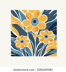 Floral abstract elements. Botanical composition. Modern trendy Matisse minimal style. Floral poster, invite. Vector arrangements for greeting card or invitation design