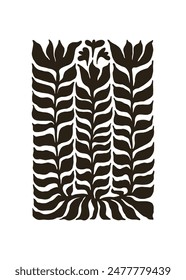Floral abstract elements. Botanical composition. Modern trendy Matisse minimal style. Floral poster, invite. Vector arrangements for greeting card or invitation design