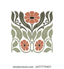 Floral abstract elements. Botanical composition. Modern trendy Matisse minimal style. Floral poster, invite. Vector arrangements for greeting card or invitation design