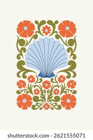 Floral abstract elements. Botanical composition. Modern trendy Matisse minimal style. Floral poster, invite. Vector arrangements for greeting card or invitation design