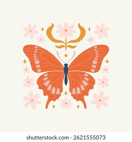 Floral abstract elements. Botanical composition. Modern trendy Matisse minimal style. Floral poster, invite. Vector arrangements for greeting card or invitation design