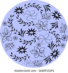 Floral abstract elements card decoration. 