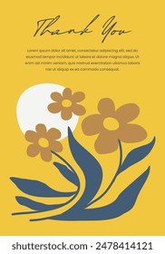 Floral abstract elements. Modern botanical background for poster, greeting card or invitation design